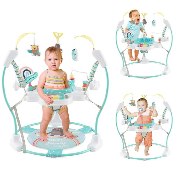 Costway Baby Stationary Activity Center Infant Jumper with Removable Foot Pad Unisex Blue