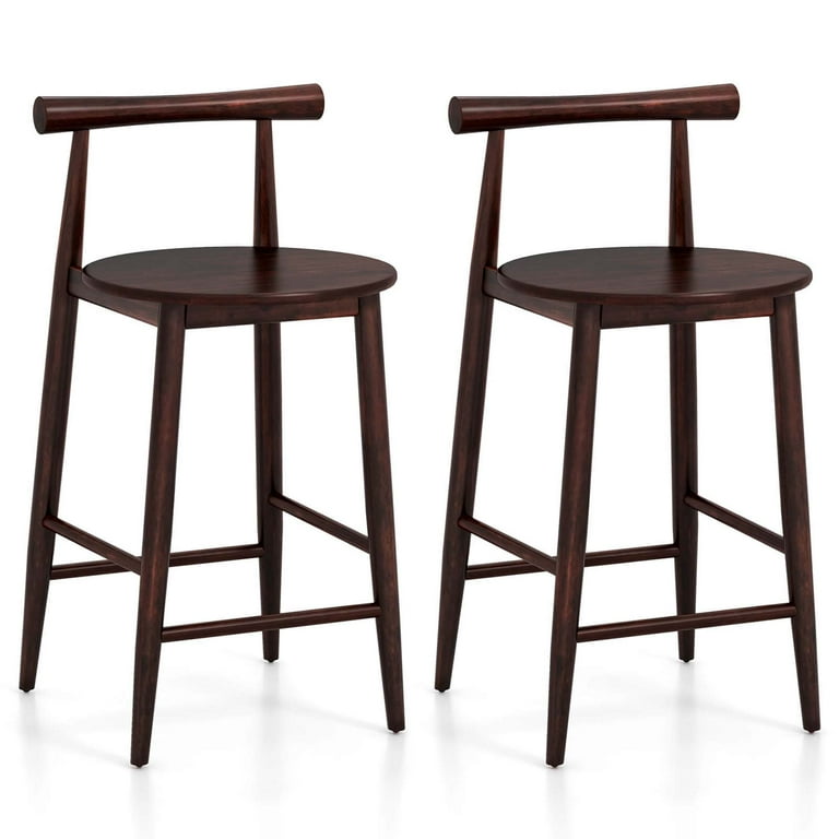 counter chair 2脚セット Costway Bar Chair Counter Height Stools Set of 2 with Acacia Wood