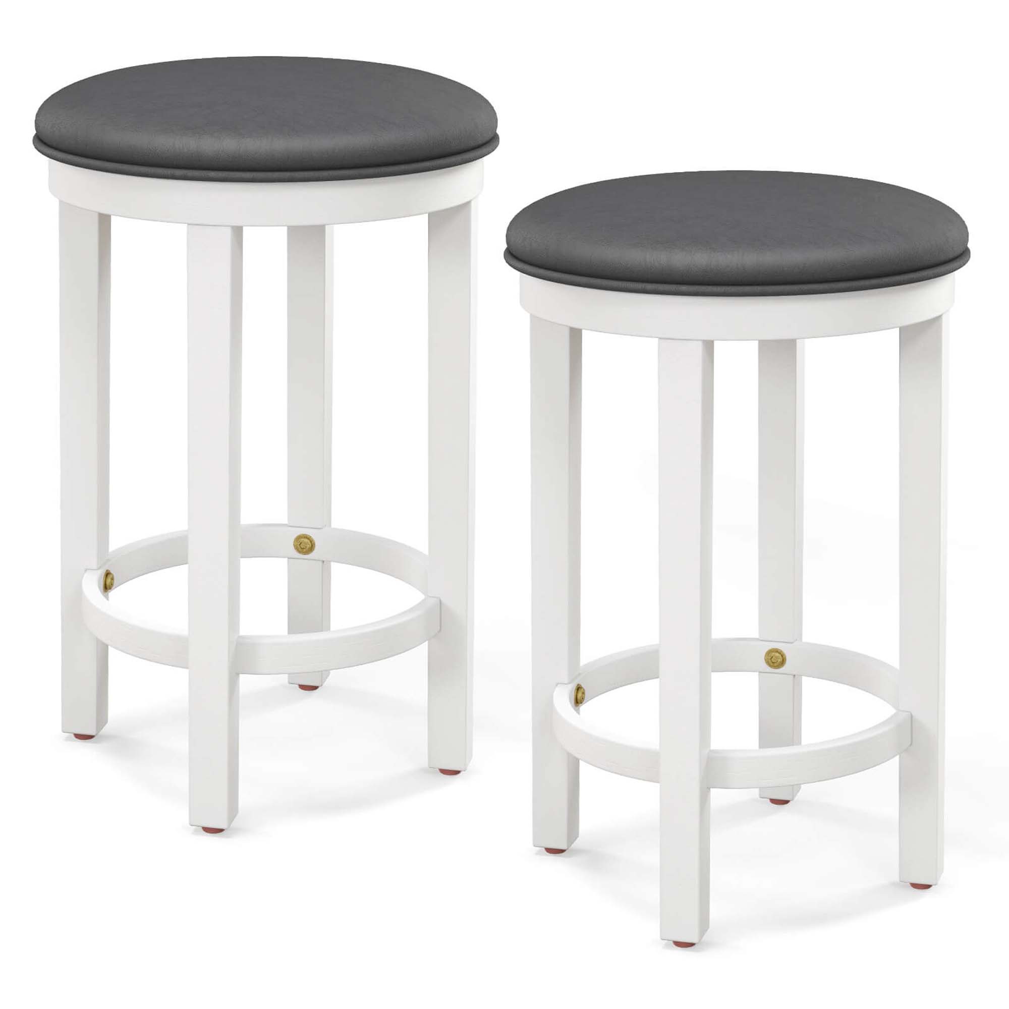 Costway Bar Stools Set of 2 Counter Height Stools with Round Seat ...