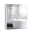 thumbnail image 1 of Costway Bathroom Cabinet Medicine Cabinet Wall Mount Double Door with Shelf and Mirror, 1 of 12
