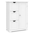 thumbnail image 1 of Costway Bathroom Floor Cabinet Side Storage Cabinet with 3 Drawers and 1 Cupboard White, 1 of 11