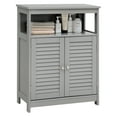 thumbnail image 1 of Costway Bathroom Storage Wood Floor Cabinet with Double Shutter Door Gray, 1 of 11