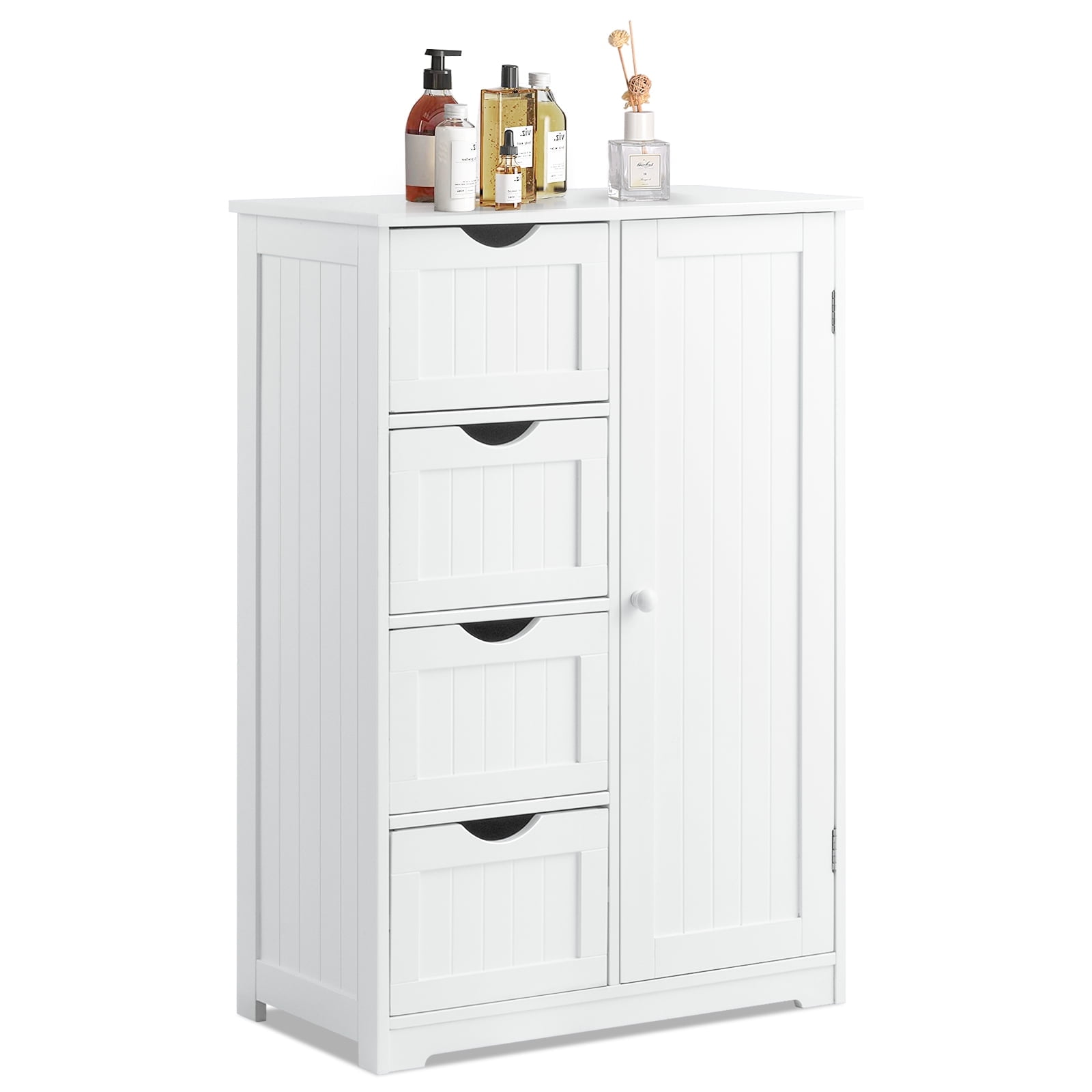 Costway Bathroom Storage Wooden 4 Drawer Cabinet C
