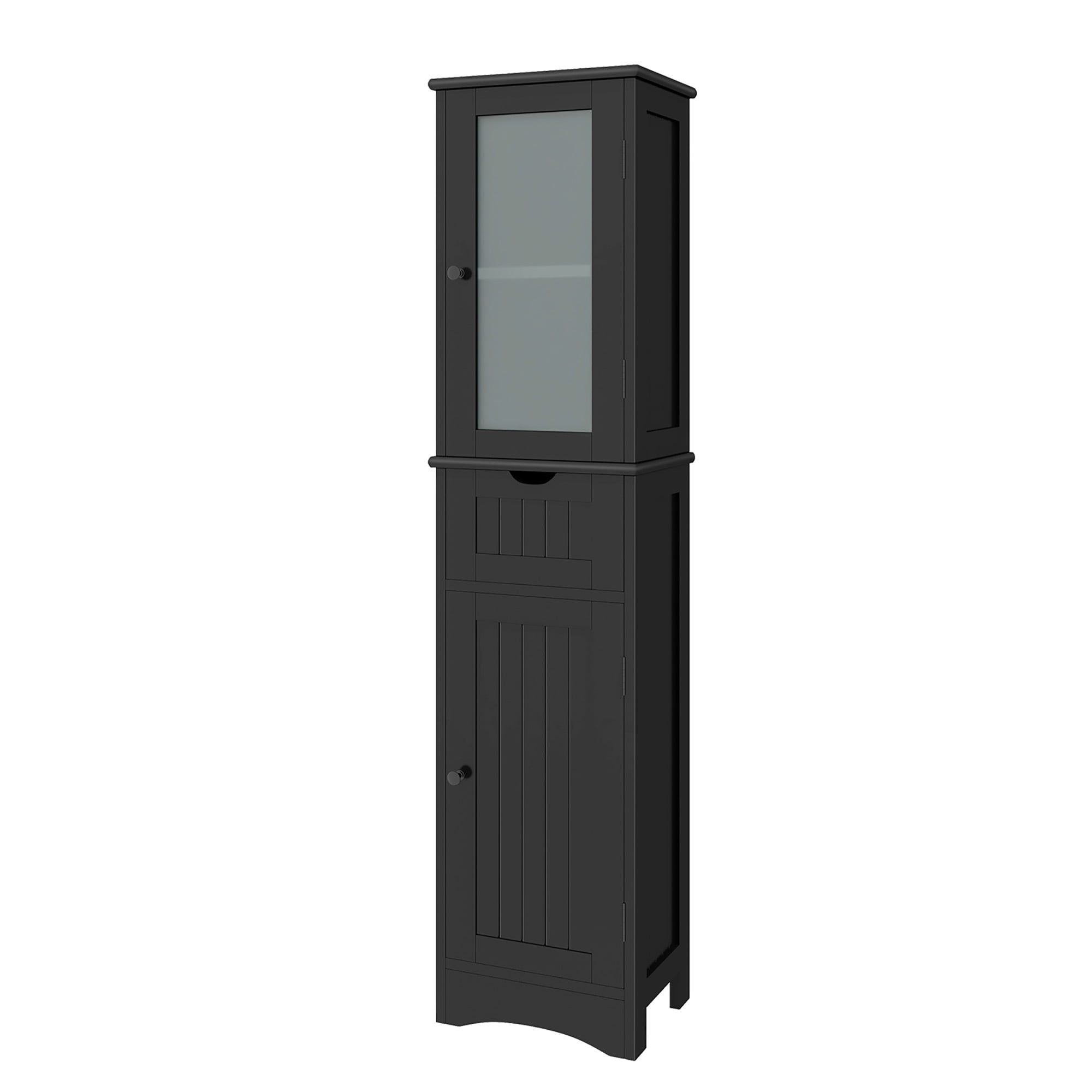 Costway Bathroom Tall Freestanding Linen Tower with Doors