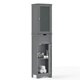 thumbnail image 1 of Costway Bathroom Floor Cabinet with Adjustable Shelves Glass Door Cabinet Deep Drawer, 1 of 9