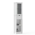thumbnail image 1 of Costway 67" Tall Slim Bathroom Cabinet with 2 Adjustable Shelves 2 Doors and 1 Drawer White, 1 of 9