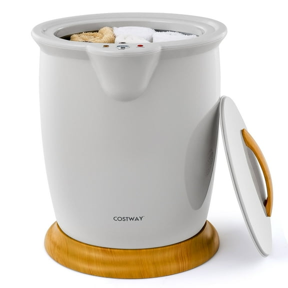 Costway F1W-10N1ZU1-GR Bathroom Towel Warmer Bucket with Fragrance Holder & Auto Shut Off Grey