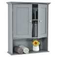 thumbnail image 1 of Costway Bathroom Wall Cabinet Medicine Storage Organizer with Adjustable Shelf & 2 Doors Gray, 1 of 10