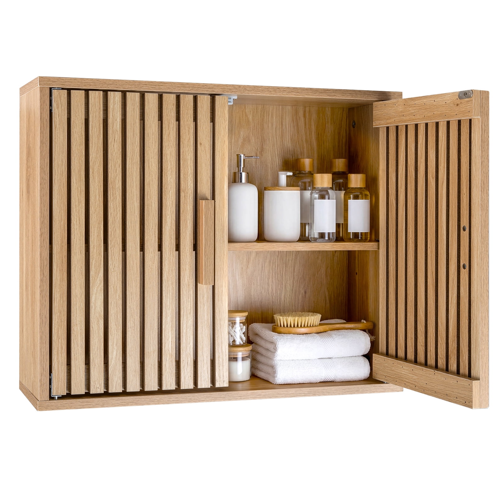 Costway Bathroom Wall Cabinet, Wall Mounted Medicine Cabinet , Adjustable Shelves