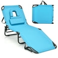thumbnail image 1 of Costway Beach Chaise Lounge Chair with Face Hole Pillows & 5-Position Adjustable Backrest, 1 of 10