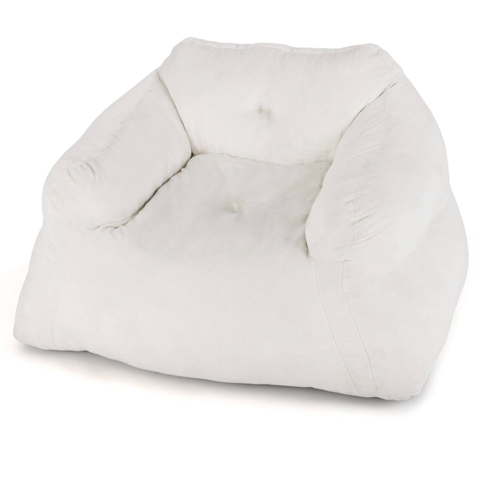 Costway Bean Bag Chair for Adults Plush Lazy Sofa with Ultra-soft Velvet Cover Beige
