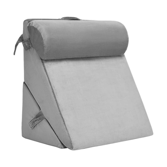 Costway Bed Wedge Pillow Adjustable Neck Back Support Memory Foam Headrest Gray