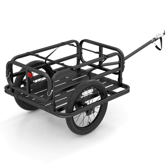 Costway Bike Cargo Trailer, Heavy-Duty Bicycle Wagon Cart with Universal Hitch & 16Tires