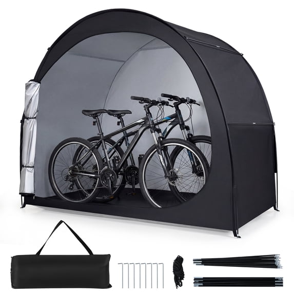 Costway Bike Storage Tent, Portable Bicycle Shed with Waterproof PU Coated Oxford Fabric