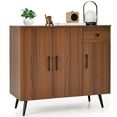 thumbnail image 1 of Costway Buffet Cabinet with 3 Doors & Pull-out Drawer Adjustable Shelves Anti-Tipping Kits, 1 of 10
