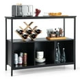 thumbnail image 1 of Costway Buffet Sideboard Kitchen Storage Cabinet Open Shelf w/ 3 Compartments Black, 1 of 11