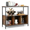 thumbnail image 1 of Costway Buffet Sideboard Kitchen Storage Cabinet Open Shelf w/ 3 Compartments Rustic, 1 of 11