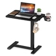 thumbnail image 1 of Costway C Shaped Side Table Height Adjustable Overbed Bedside Table with Hook & Cup Holder Black, 1 of 12