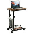 thumbnail image 1 of Costway C-shape Sofa End Side Table Compact Snack Table for Living Room Bedroom Brown, 1 of 8