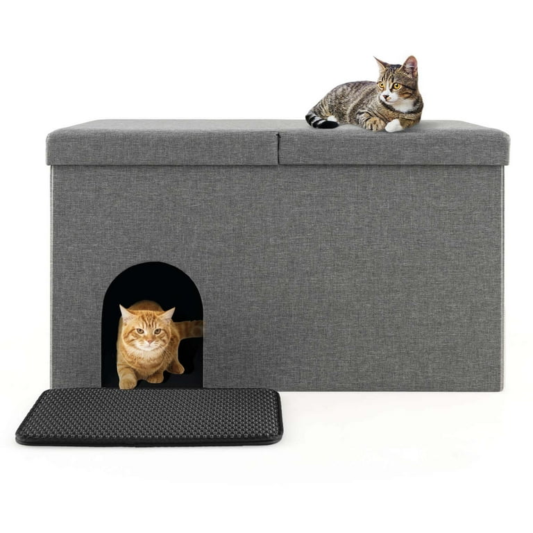 Costway Extra Large Litter Box Furniture, Top Opening Cat Washroom