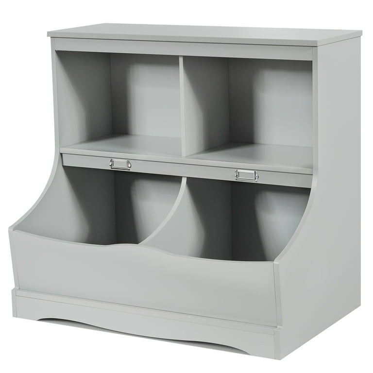 Costway Children's Bookshelf and Toy Box Organizer - Multi