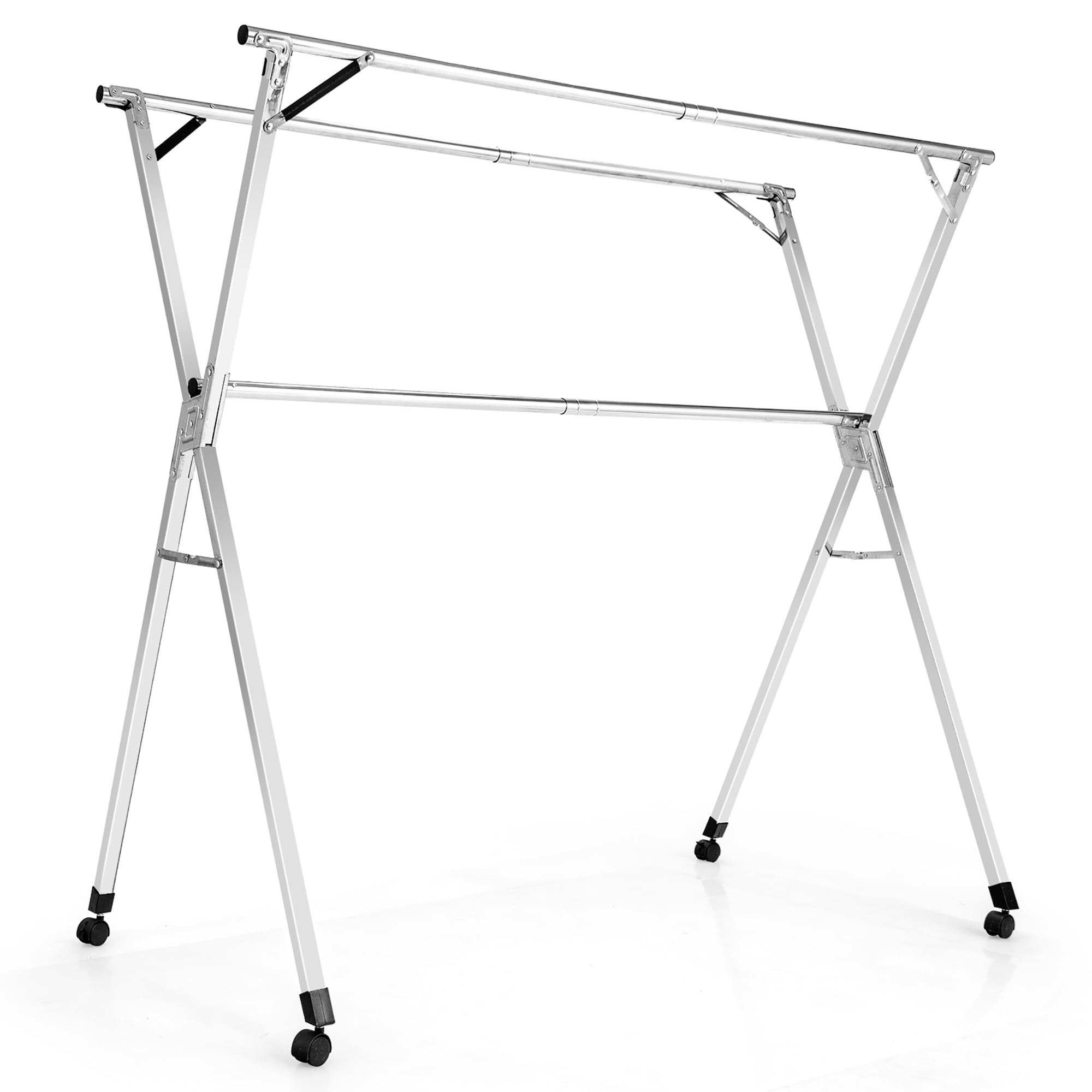 Costway Clothes Drying Rack Stainless Steel Garment Rack Adjustable ...