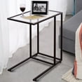 thumbnail image 1 of Costway Coffee Tray Side Sofa End Table Ottoman Couch Stand TV Lap Snack W/Glass Top New, 1 of 9