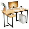 thumbnail image 1 of Costway Computer Desk Home Office Gaming Table Workstation Metal Frame with Drawer Natural, 1 of 10