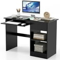 thumbnail image 1 of Costway Computer Desk Home Office Workstation Study Laptop Table with Keyboard Tray Drawer Black, 1 of 10