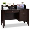 thumbnail image 1 of Costway Computer Desk PC Laptop Writing Table Workstation Student Study Furniture Brown, 1 of 10