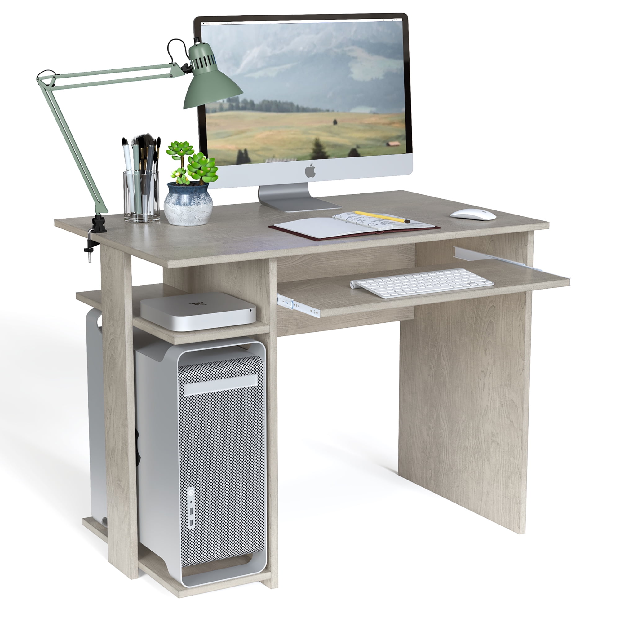 Costway Small Computer Desk Table For Writing Study With Keyboard Tray ...