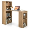 thumbnail image 1 of Costway Computer Desk Writing  Workstation Office 6-Tier Storage Shelves Natural, 1 of 10