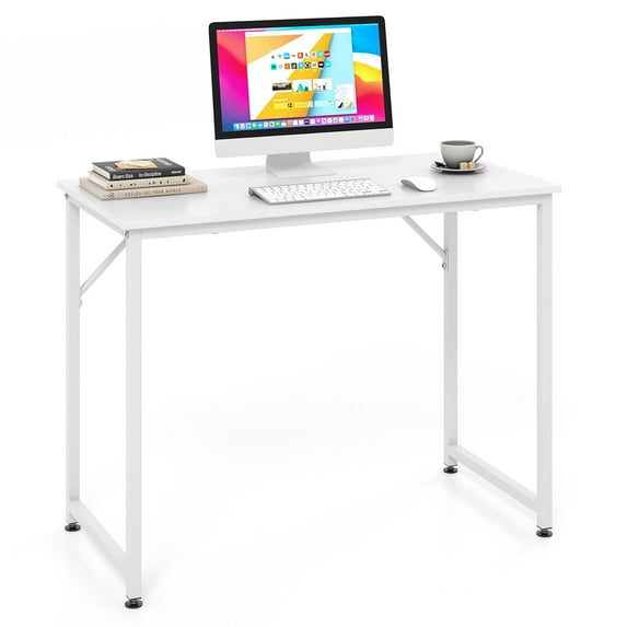 Costway Computer Desk Writing Workstation Study Laptop Table Home Office White