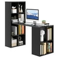 thumbnail image 1 of Costway Computer Desk with Bookshelf 12 Cubes Study Writing Table Laptop Workstation, 1 of 10