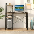 thumbnail image 1 of Costway Computer Desk with Shelves Study Writing Desk Workstation with Bookshelf Natural, 1 of 11