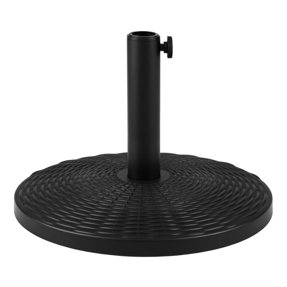 Costway Concrete Patio Umbrella Base, Heavy-duty Round Umbrella Stand with Rattan Pattern