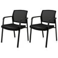 Costway Stackable Office Guest Mesh Chairs Set of 2 with Business Arms