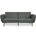 thumbnail image 1 of Costway Convertible Futon Sofa Bed Adjustable Couch Sleeper w/ Wood Legs Grey, 1 of 11