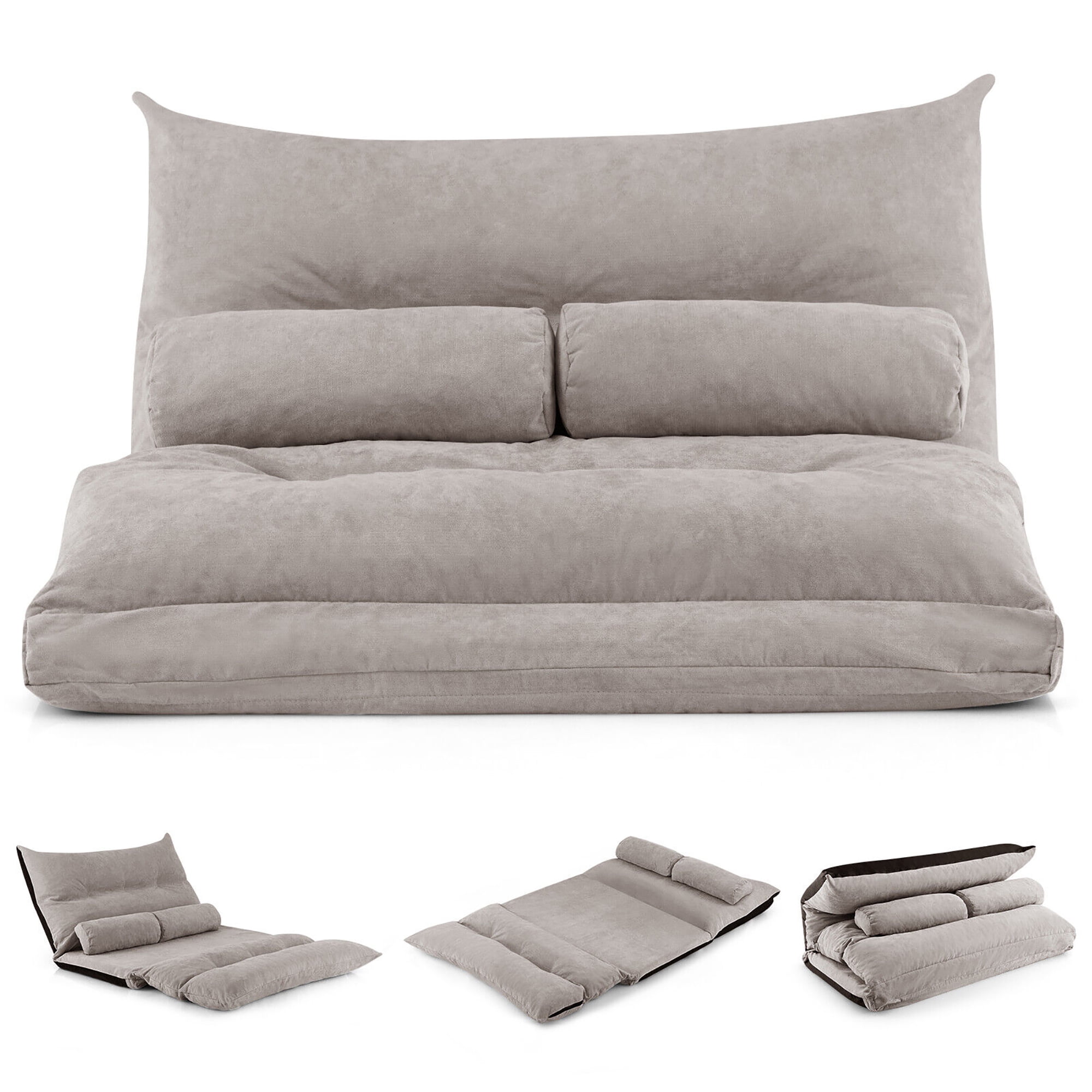 Adjustable Floor Sofa Bed with 2 Lumbar Pillows - Costway