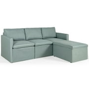 Costway Convertible Sectional Sofa L-Shaped Couch w/Reversible Chaise Green