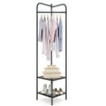 thumbnail image 1 of Costway Corner Coat Rack with Shelves Freestanding Hall Tree with Top Hanger Black, 1 of 10