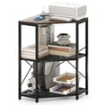 thumbnail image 1 of Costway Corner Printer Stand with Charging Station Adjustable Metal Mesh Shelf Brown, 1 of 11