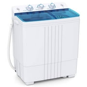 Costway Compact Mini Portable Twin Tub Washing Machine 20 Lbs Washer Spinner Blue