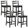 thumbnail image 1 of Costway Counter Height Footrest Curved Backrest Bar Stools, Black (Set of 4), 1 of 7