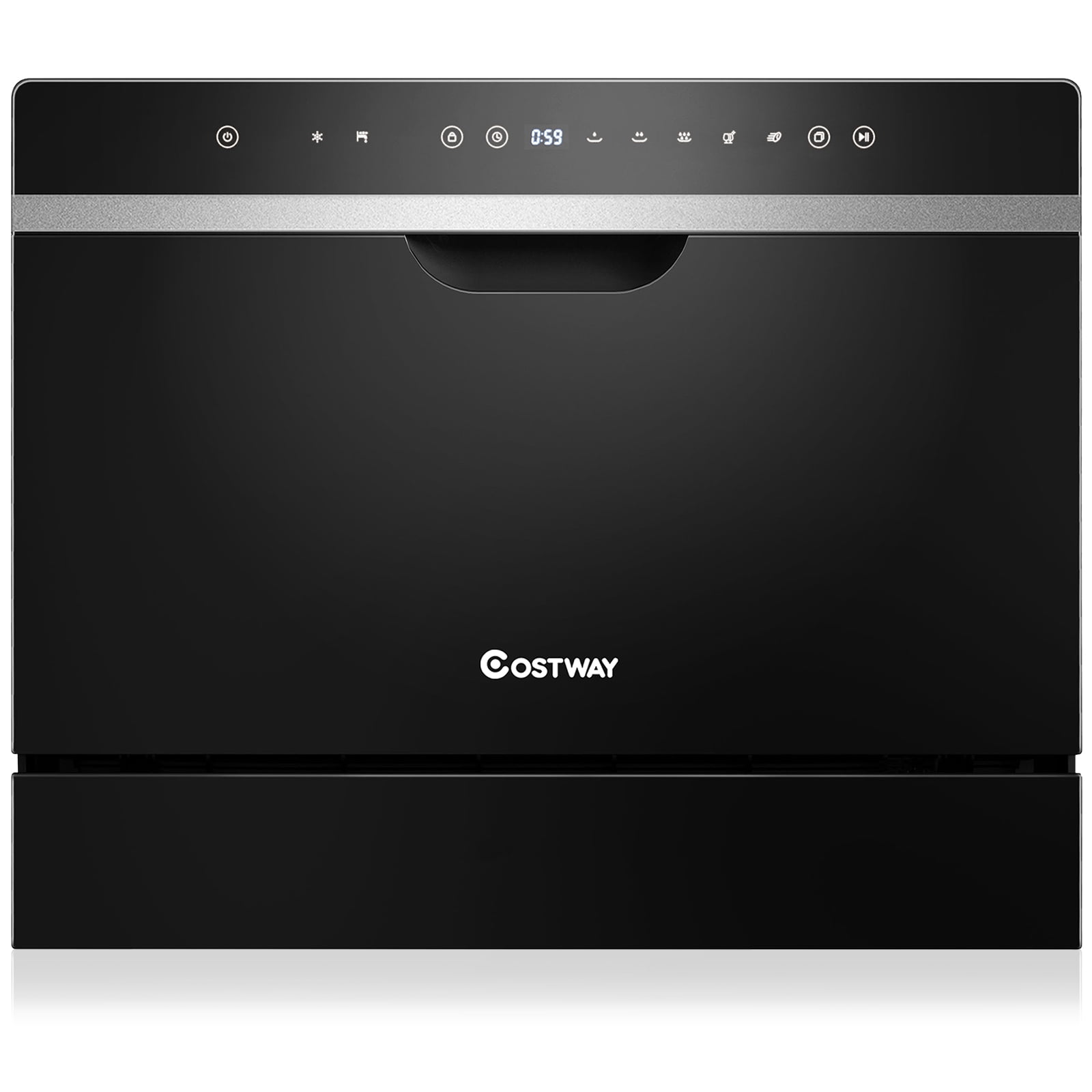 Costway Countertop Dishwasher 6 Place Setting Countertop Built in Dishwasher Machine w LED Touch Control Air Dry Function