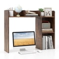 thumbnail image 1 of Costway Desk Bookshelf Desktop Storage Organizer Multiple Bookcases, Wood Composite Brown, 27 lbs, 1 of 10