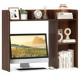 thumbnail image 1 of Costway Desk Bookshelf Desktop Storage Shelf for Monitors up to 27" with Anti-tip Kits Walnut, 1 of 10