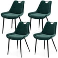 thumbnail image 1 of Costway Dining Chair Set of 4 Soft Velvet Upholstered Kitchen Chairs with Metal Legs Green, 1 of 9