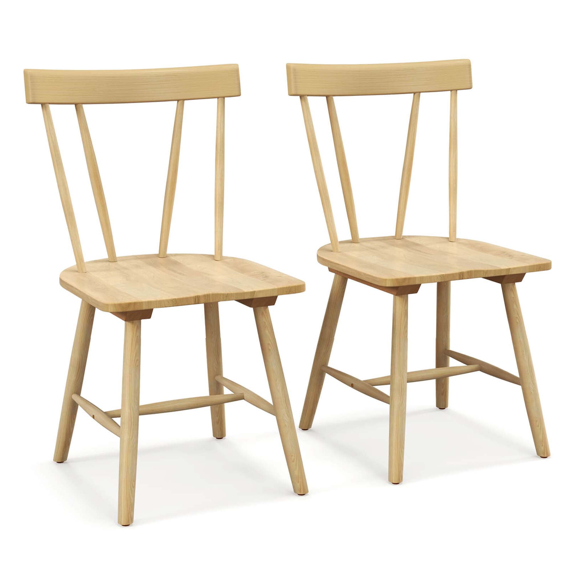 Costway Dining Chairs Set of 2 Windsor Chairs Wood Armless Chairs with