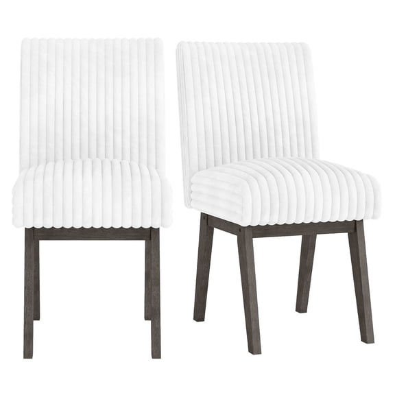 Costway Dining Chairs Set of 2 with Padded Seat, Rubber Wood Legs & Channel Tufted Backrest